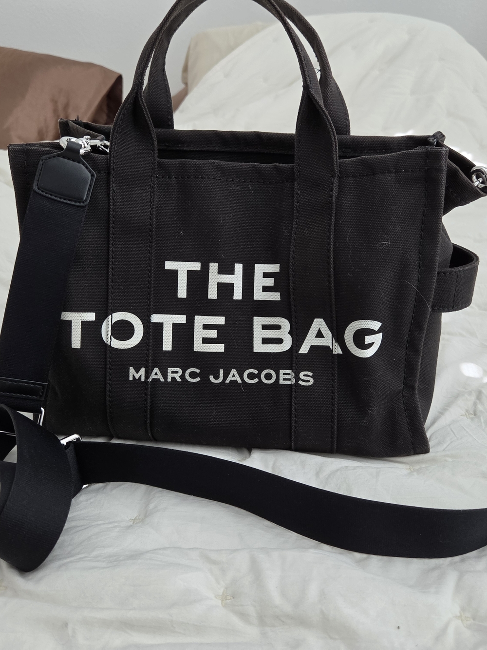 Marc Jacobs Black Canvas The Tote Bag with Removable Strap
